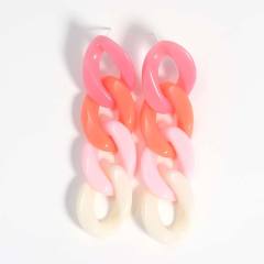 INS candy color acrylic chain dangle earrings