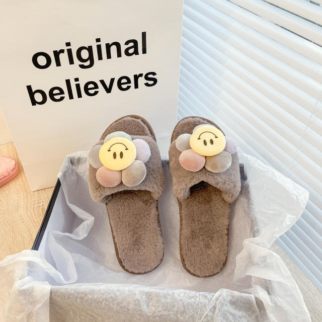 Cartoon fluffy slippers