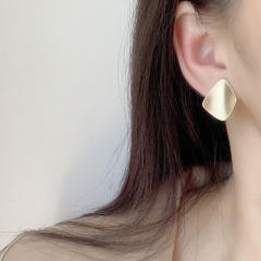 Matte gold color clip on earrings