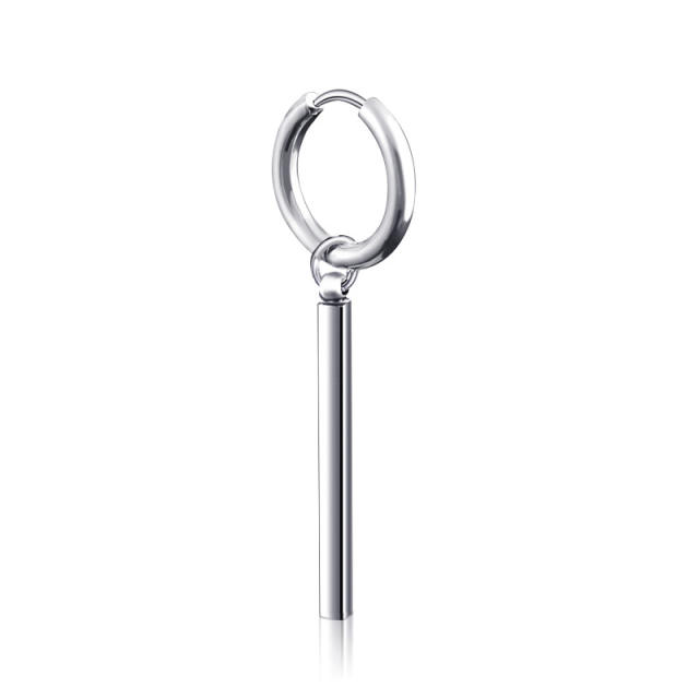 Long style tassel chain titanium steel earrings