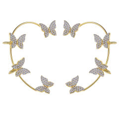 Diamond butterfly ear wrap