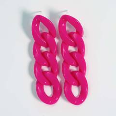 INS candy color acrylic chain dangle earrings