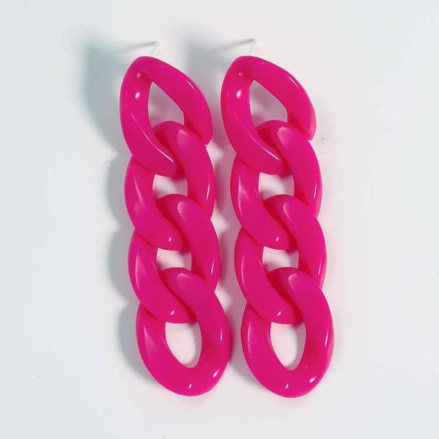 INS candy color acrylic chain dangle earrings
