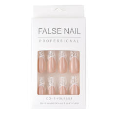 White heart clear false nails