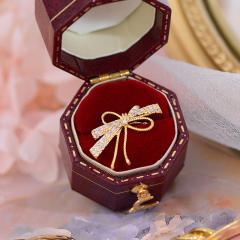 Diamond bow clip on earrings