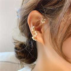 Elegant pearl beaded ear wrap