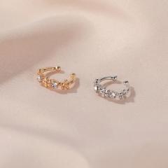 Diamond flower ear cuff