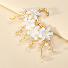 Elegant white bloom flower ear wrap