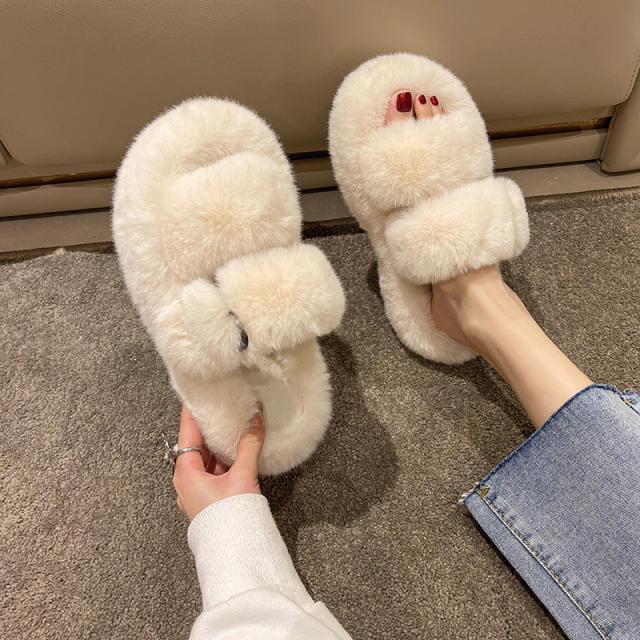 Platform fluffy  slippers