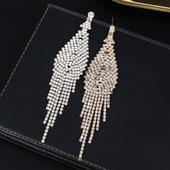 Vintage rhinestone setting long earrings