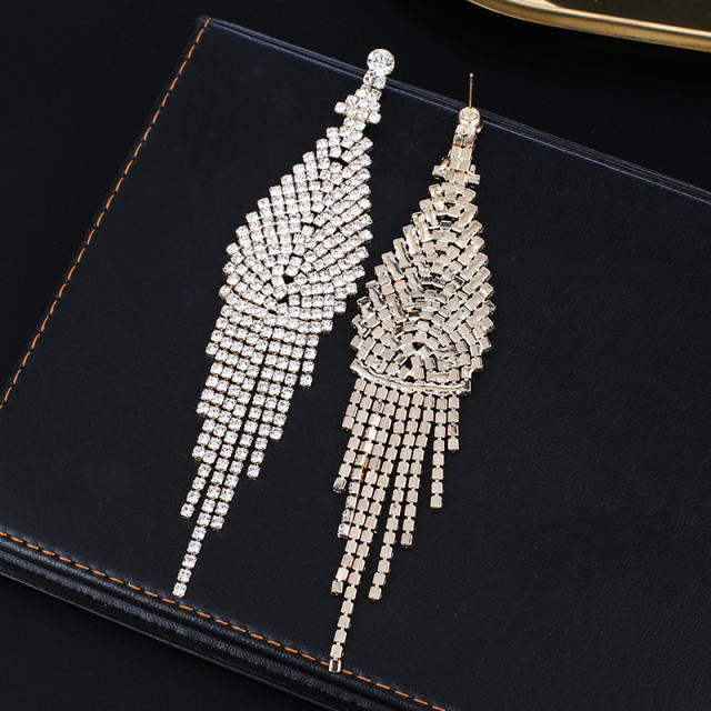 Vintage rhinestone setting long earrings