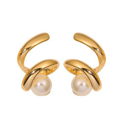 925 sterling silver needle pearl clip on earrings