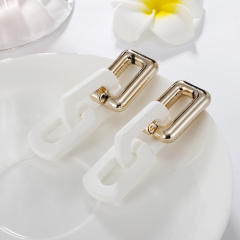 Occident fashion resin chain contrast color earrings