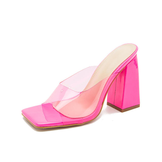Square toe block heels
