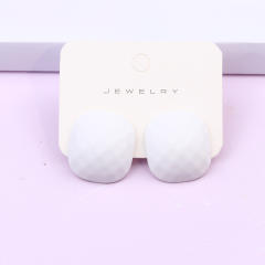 Concise candy color square shape ear match ear studs