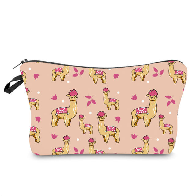 Amazon hot selling alpaca cosmetic bag