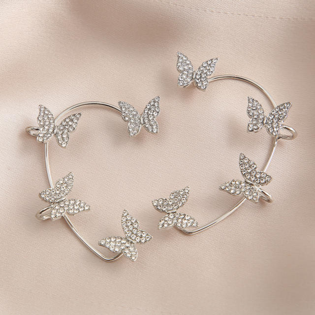 Diamond butterfly ear wrap