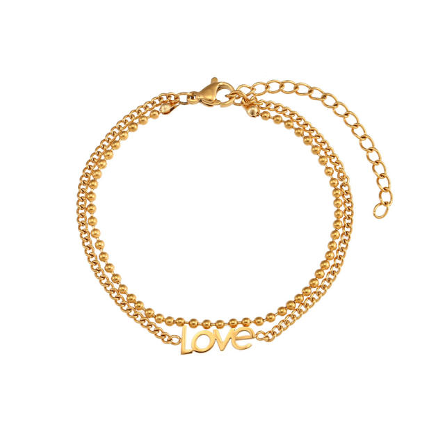 INS dainty layer stainless steel bracelet