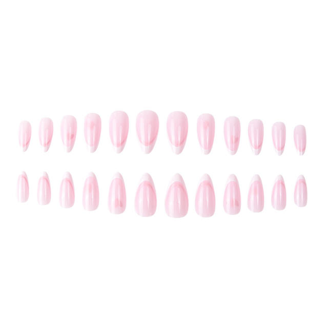 Sweet pink heart dropped false nails for women