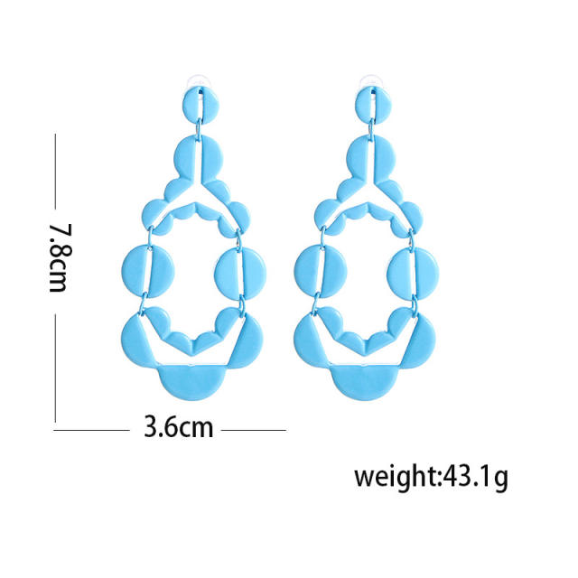 2022 personality green blue color dangle earrings