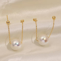 Chic pearl chain clip on earrings dangle earrings
