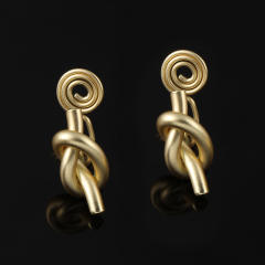 Matte knot clip on earrings