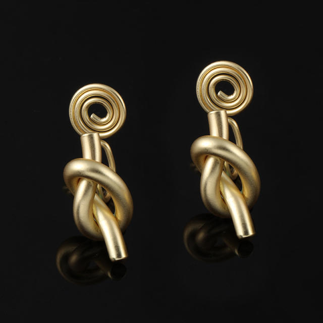 Matte knot clip on earrings