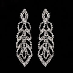 Vintage pave setting rhinestong dangle earrings