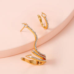 Diamond snake ear cuff set