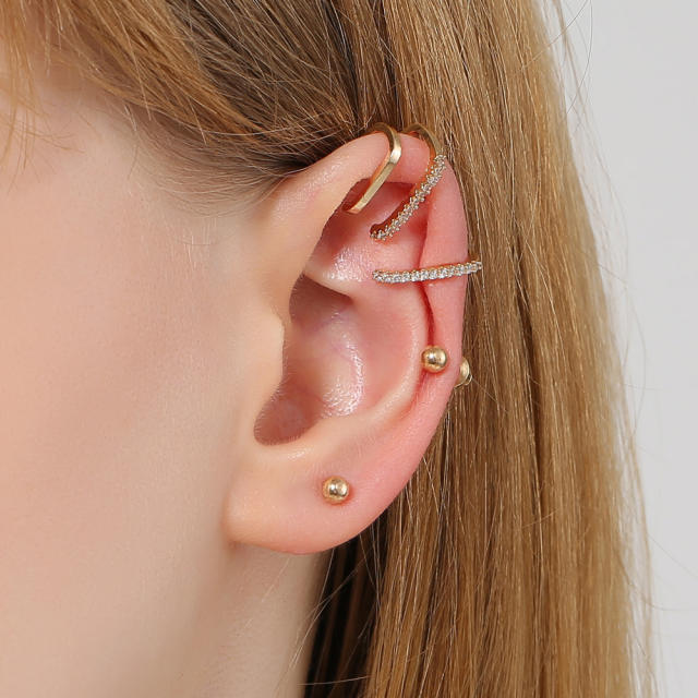 Diamond geometry ear cuff set