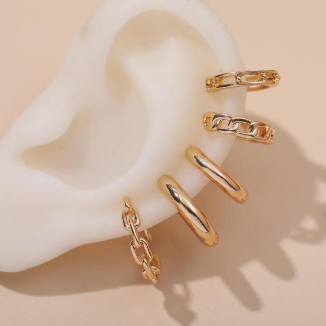 Fashion alloy ear cuff 5 pcs set