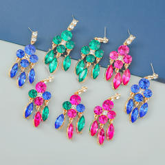 Occident fashion glass crystal statement dangle earrings