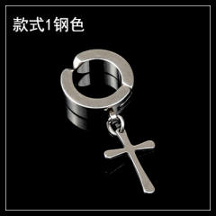 Black titanium steel unisex ear clip