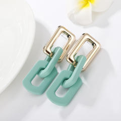 Occident fashion resin chain contrast color earrings