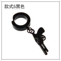 Black titanium steel unisex ear clip