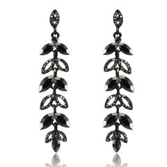 Luxury pave setting rhinestong glass crystal dangle earrings