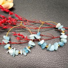 Natural crystal boho hoop earrings