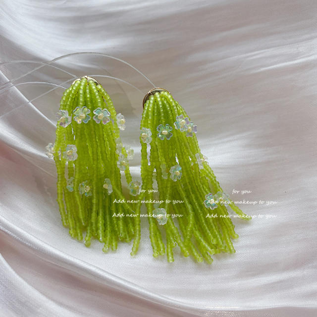 Creative beaded tassel flower magic earrings for women