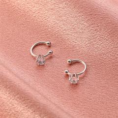 Silver color diamond ear cuff