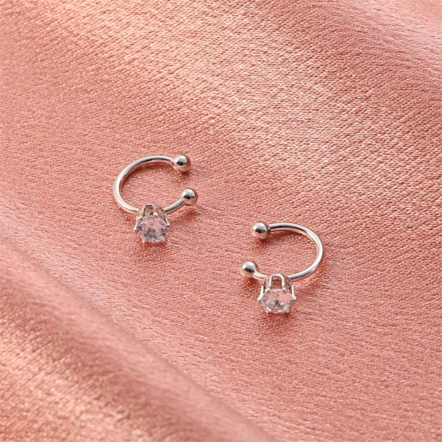Silver color diamond ear cuff