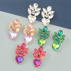 Colorful glass crystal statement earrings