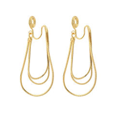 Snake chain tassel clip on earrings