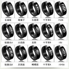 Black titanium steel ear clip