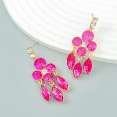 Occident fashion glass crystal statement dangle earrings