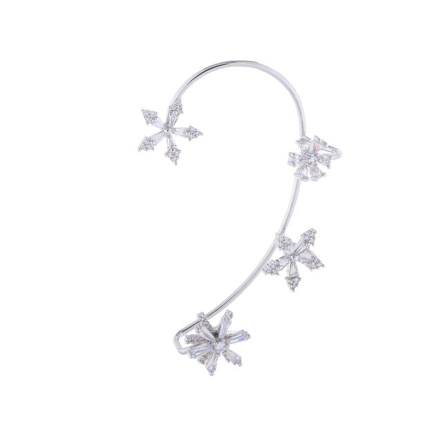 Tiktok hot sale cubic zircon flower ear wrap