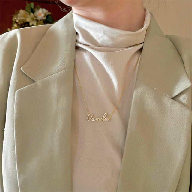 Occident fashion full of diamond custom necklace name necklace