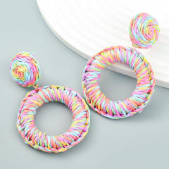 Summer boho ring design straw earrings