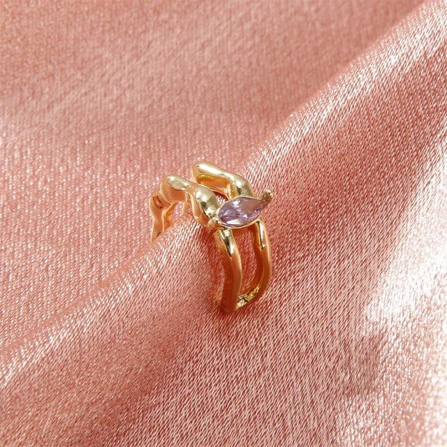 Color diamond c shape ear cuff