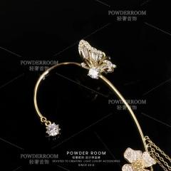 Tiktok cubic zircon butterfly tassel ear wrap