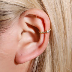 Beaded diamond ear cuff